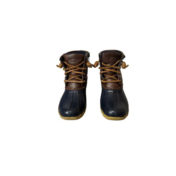 Sperry Port Boot Boys Girls Kids Waterproof Duck Boots Lace Up Brown SZ 12 - Picture 1 of 5